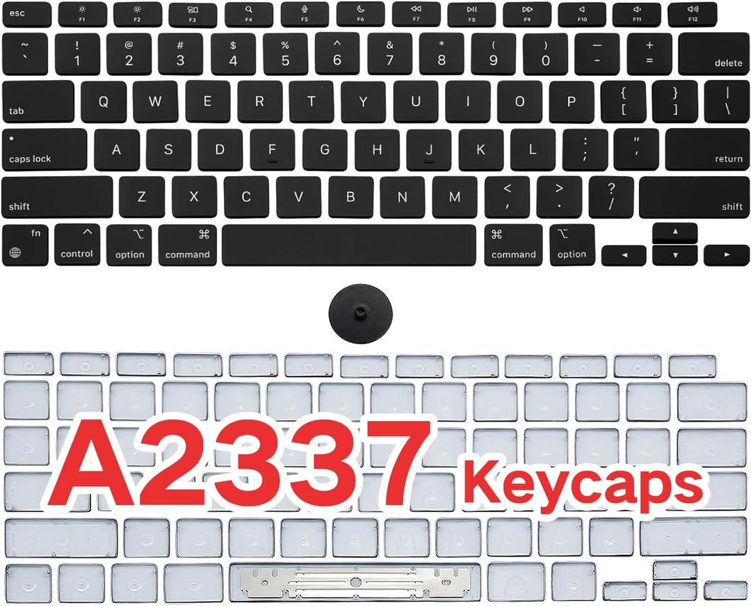 Keyboard Key Caps Full US Set Replacement for MacBook Air 13" A2337 M1 2020 2021 EMC 3598 Keycaps with Removal Tool (A2337 US Keys)