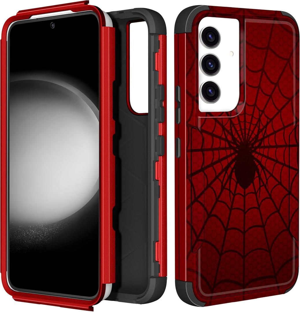 for Samsung Galaxy S24/S25 Case for Women - Cute Phone Cover Cool Aesthetic Unique Design Teen Red Heavy Duty Protective Shockproof Funda Samsung S24/S25 Case, Red