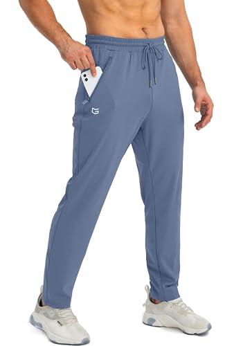 G Gradual Men's Sweatpants with Zipper Pockets Tapered Joggers for Men Athletic Pants for Workout, Jogging, Running (Slate Blue, Small)