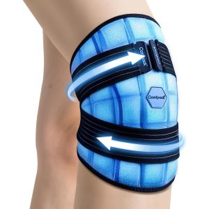 Comfpack Knee Ice Pack Wrap, 2 Hours Long Lasting Coldness Ice & Compression Therapy Flexible Ice Pack for Knee Replacement Surgery, Arthritis Pain, ACL, Swelling, Sports Injuries(23" × 10.3")