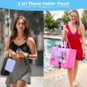 Silicone Phone Holder for Bogg Bag Accessories Inserts,Daisy Slipper Charms for Bogg Beach Bag Accessories,Bogg Organizer Wallet Pouch with Zipper,4pcs Hooks Clips Set for Simply Modern Bag (Gray)