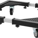 Mini Fridge Stand with 4 Locking Wheels 17.7"-25.6" Adjustable Dolly Washing Machine Stand Basefor Furniture Portable Refrigerator Dryer StandBlack