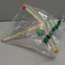 Large Bird Stand Perch Toy for Cage, Interactive Spinning Toys, Wooden Exercise Wheel Quaker Toy, Enrichment Bird Cage Accessories Perch Toys for Medium-Sized Birds Cockatiel Ring-Necked Caique (L) (Hemp Rope)