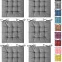 SQUARE MOON 6 Pack Seat Cushion, Chair Cushion, Comfort Chair Pads, Chair Mat for Indoor, Outdoor Dining Chair, Office Chair, Desk Chair, 16 Inch × 16 Inch, Light Grey