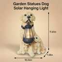 Solar Light Labrador Dog Garden Statue with Lantern Resin Outdoor Decor, 7.28"D x 10.24"W x 11.61"H