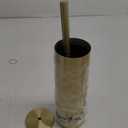 Gold Toilet Brush and Holder Set - Brushed Stainless Steel Gold Toilet Bowl Brush and Holder with Replacable Head, Removable Inner Bowl, and Splash Protection - Dense Bristles for Through Cleaning