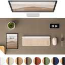 Aothia Dual-Sided Desk Mat - Leather & Cork Desk Protector, Large Mouse Pad & Writing Pad for Office/Home, Coffee (25.6"x13.7")