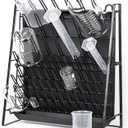 Inevibe Drying Rack for Lab Glassware and Bottles - Laboratory Draining Dryer Stand for Countertop, Space Saving Steel Wire Frame - Station for Baby Feeding Bottle