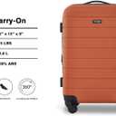 Wrangler Smart Spinner Hardside Luggage, 22-Inch Carry-On, Burnt Orange