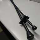 Matte Black Double Curtain Rods for Window 28 to 48 Inch, Heavy Duty Double Drapery Rod with End Cap, 1-Inch Front and 5/8 Inch Back Double Window Rods, Decorative Telescoping Double Rod Curtain Rods