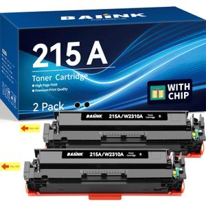 215A Toner Cartridges 2 Pack (with Chip) Replacement for HP 215A Black Toner Cartridge W2310A Compatible for HP Color Pro MFP M182nw MFP M183fw M182 M183 M155 Printer (2 Black)