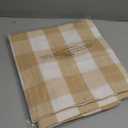 3 Pc Cotton Classic Country Farmhouse Kitchen Window Curtain -Beige & White Buffalo Check Tier & Valance Set, 54" x 18" / 27" x 24"