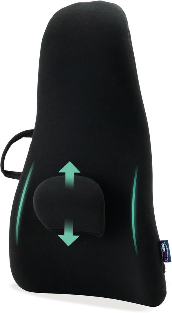 ObusForme Highback Backrest Support - Extra Tall Padded Seat Cushion and Lumbar Support Pillow, Portable Posture Support with Soft and Durable Foam