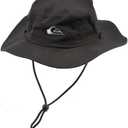 Quiksilver Men's Bushmaster Sun Protection Floppy Visor Bucket Hat (Large-X-Large, Black)