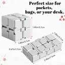 Bonison Infinity Cube Fidget Desk Accessory for Adults, Premium Aluminum Alloy Focus Tool with Carrying Case, Quiet Metal Device for Office, Meetings & Travel
