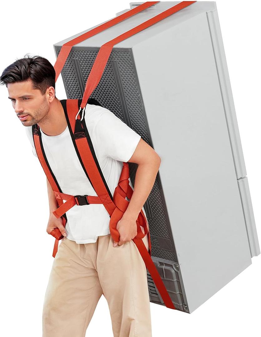 KEDSUM Moving Straps 1 Person-Back Carry, Lifting Straps Moving Free Your Arms, Heavy Duty Strap for Appliance, Thicken Sponge Vest, Upgraded Move Tool for Renters&Movers, Break Strength Over 600LBS