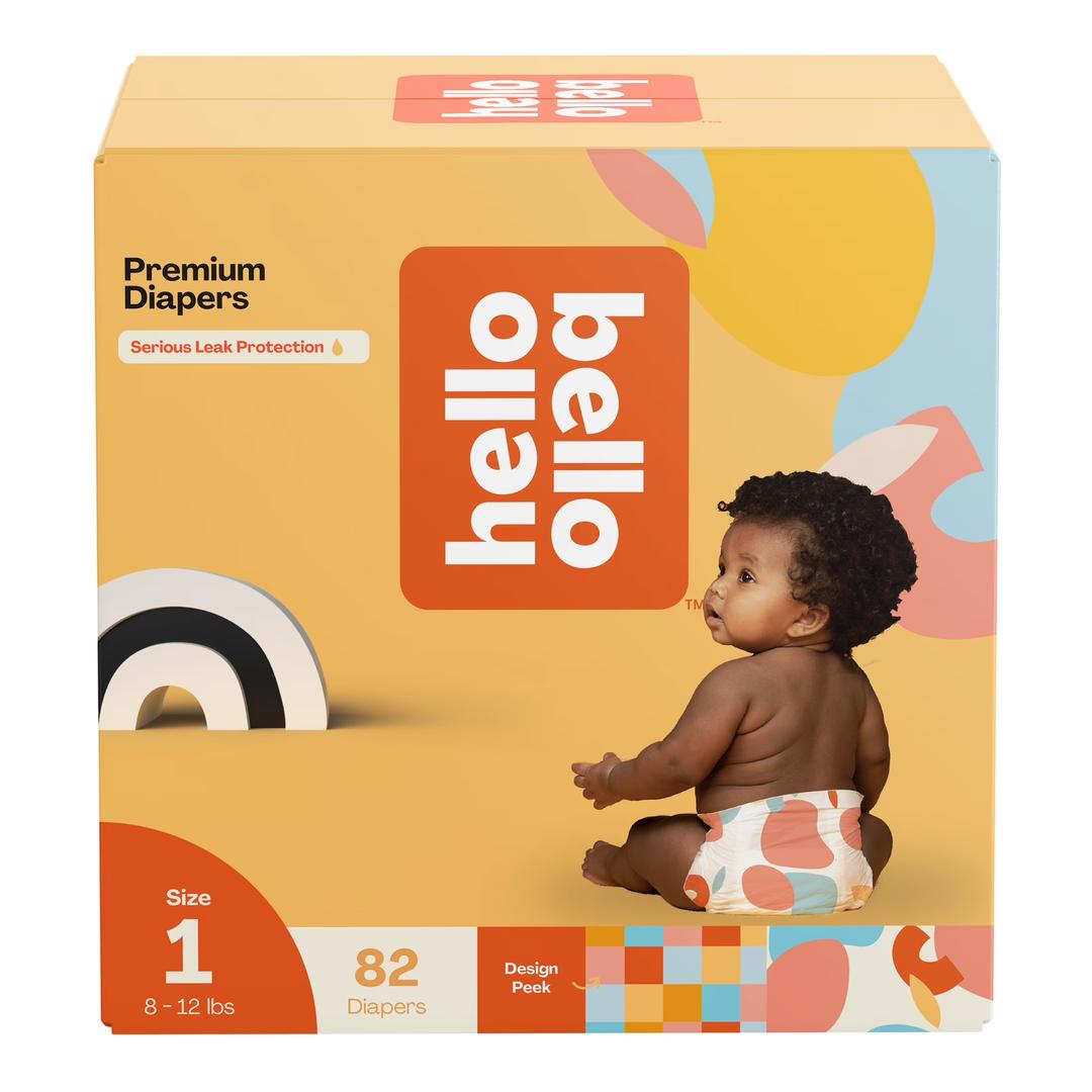 Hello Bello Premium Baby Diapers, Infant Size 1 Honeysuckle 82ct