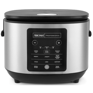 AROMA® 6-Cup (Uncooked)/ 12-Cup (Cooked) Slow Cook Rice Cooker and Brown Rice Cooker with Lift-Out Pot Handles and Silicone Storage Lid, PFAS-Free Ceramic Coating