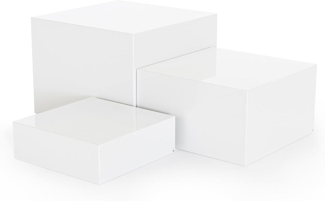 Metal Display Stands for Buffet Table - Black & White Cake Risers, Cupcake Stand for Wedding, Party, Catering Supplies, Elegant Food Risers for Display ((6,7,8)"-1 set)