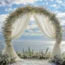 Wedding Arch Draping Fabric 2 Panels 28.7" x 20FT Ivory Sheer Chiffon Backdrop Drapes for Wedding Ceremony Birthday Party Bridal Shower Outdoor Decoration