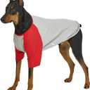 Dog Shirt for Small and Large Dogs Raglan Cotton T-Shirts Soft Breathable Dog Shirts pet Clothes Gray Series (2X-Large, Gray/Red)