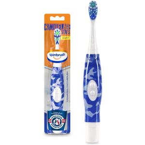 Camouflage Series Kids Spinbrush Electric Battery Toothbrush, Soft Bristles