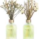 Reed Diffuser - Jasmine Lily & Osmanthus 6.76 oz200ml Pack of 2 Flower Essential Oil Reed Diffuser Set with 16 Sticks - Long Lasting Fragrance for Home Bedroom Bathroom Room Shelf Decor