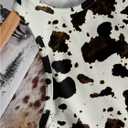 Women's Cow Print Tank Top Sleeveless Crewneck Fitted Crop Tops Summer Cowgirl Vest (XS)