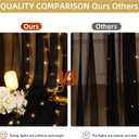 10x10FT Black Wrinkle Free Backdrop Curtains with Lights String for Parties - Photo Curtain Backdrop with Lights for Wedding Decorations, Bridal Baby Shower Birthday Party Photography Background (10FTx10FT (W5'xH10', 2 Panels))