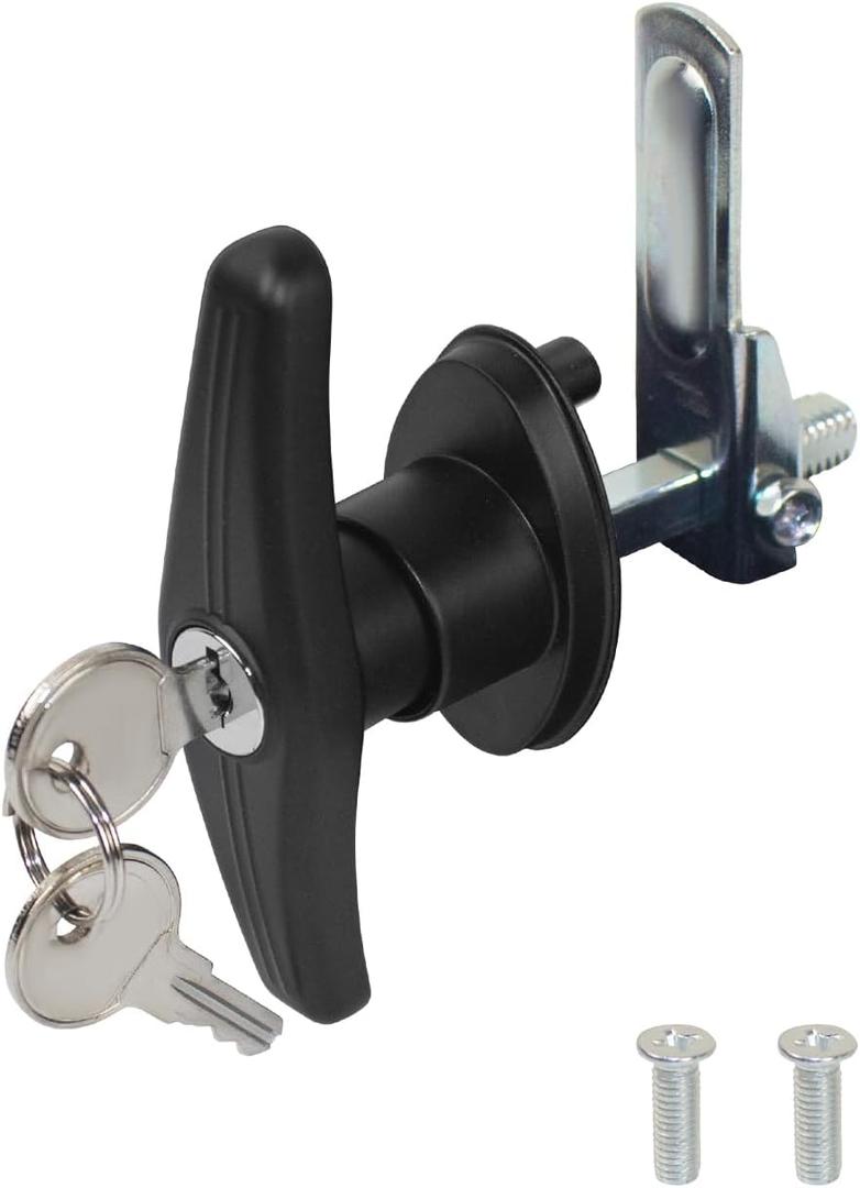 Truck Cap Camper Shell T-Handle Lock Latch Replacement Parts, Truck Bed Topper Door Locking Kit Accessories with Keys - Left Lock