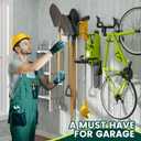 Garden Tool Organizer Rack, Wall Mount Garage Tool Organizer Storage Hook for Yard Shed, Metal [Garage Garden Tool Hanger for Lawn Organizer Holds Shovel,Rakes,Brooms,Hoses 2 Pack