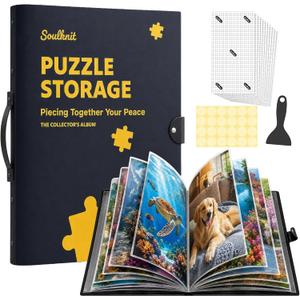Puzzle Binder, Storage Folder for 500-1000 Piece Jigsaw Puzzles, 28.9 X 20.5 X 1.6 Inches