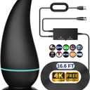 2026 Upgraded TV Antenna for Smart TV Indoor, 360 Strongest Range Reception, TV Antenna for Local Channels Enhanced Signal Booster, HDTV Digital TV Antenna Indoor HD,Supports 8K 4K 1080P (CurvePlate)