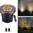 Landscape Well Lights, 4 Inch LED Low Voltage Ground Lights Outdoor, 12V IP67 Waterproof, Anti-Glare Wired Aluminum ORB for Path & Driveway, 6W Color Temp Random (3000K or 5CCT Upgrade) (Oil Bronze Uplight)