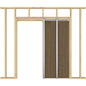 JUBEST 36"x 96" Pocket Door Frame Kit with 220LBS Soft Close Mechanism and Galvanized Steel Studs, Pocket Door Kit for 2x4 Stud Wall, Suitable for Doors Wide 24"-36", Easy to Install