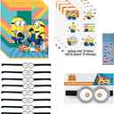 Unique Despicable Me Birthday Party Supplies Favor Bundle Includes 8 Loot Bags, 8 Paper Goggles, 24 Tattoos, 1 Dinosaur Sticker Sheet
