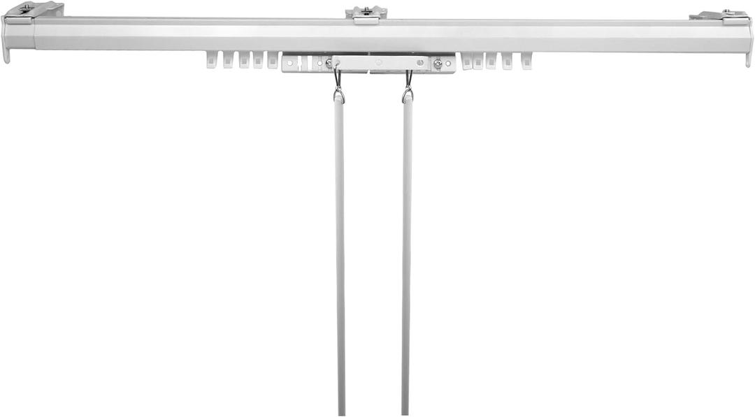 Rod Desyne Baton Draw White Traverse Rod 66-120 inch