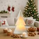 19.7in Giant Light Up Honeycomb Paper Christmas Tree, Indoor Christmas Decorations and Holiday Centerpieces for December Holiday Season Home Office and Xmas Party Supplies