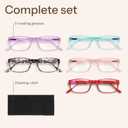 Gaoye Reading Glasses Blue Light Blocking, Spring Hinge Readers for Women Anti Glare Filter Lightweight Eyeglasses (5-Pack Mix Color 2, 2.0)