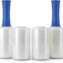 4 Pack Stretch Wrap for Moving, 5 Inch x 1000ft 80 Gauge, Heavy Duty Clear Plastic Wrap with Handles, Packing, Shipping, Pallet & Furniture Protection