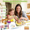 Mikiomie Electric Pottery Wheel for Beginners with Foot Pedal, 3 Clay Packs(1.7lbs Total), Apron, Painting & Carving Tools, Arts and Crafts Toys Art Supplies, Gifts for Birthday Christmas