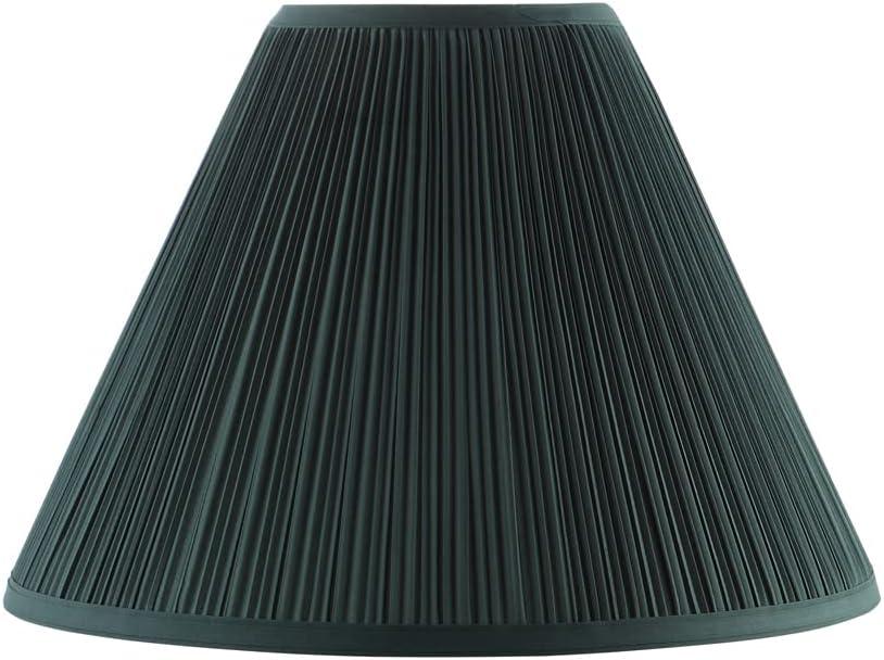 Aspen Creative 33193, Transitional Hardback Empire Shaped Mushroom Pleated Dark Green Spider Shade, 6" Top x 16" Bottom x 12" Slant