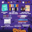 POP COCHE Halloween Crochet Kit for Beginners, Crochet Starter Kits for Adults, Amigurumi Craft Knitting Crochet Animal Kit with Step-by-Step Video Tutorials, 3 Halloween Gnomes (40%+ Yarn)
