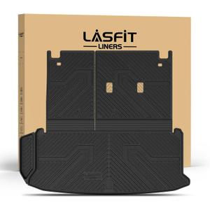 LASFIT Cargo Mat for Toyota Grand Highlander 2026 2025 2024 (Include Hybrid), All Weather TPE Custom Fit Rear Trunk Mat For Grand Highlander Accessories, 2026-2024 Grand Highlander Cargo&Backrest Mats