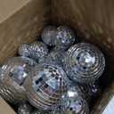Sumind 35 Pcs Christmas Disco Balls Decor Silver Mirror Disco Balls Hanging Decor Assorted Reflective Wedding Dance Music Festivals for Stage Club Ballroom Hall Prop (1.2'',2'',3.2'',4'')