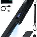 Rechargeable Metal Detector Pinpointer for Adults & Kids, Fully Waterproof Hand-held Metal Detectors Wand with One-Key Interference Elimination, Superhet-Tec Pin Pointer Metal Detector Accessories (Black)