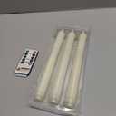 Homemory 3 Pcs Real Wax Flameless Taper Candles with Remote Timer and Dimmer, Battery Operated Candlesticks with Flickering Light, Ivory Window Candles, 9.6 Inches for for Wedding Home Decor