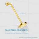 OFFO Shower Head Extension Arm, Shower Arm Extension Shower Head Extender Made of 304 Stainless Steel Shower Pipe Extension, Bright Gold 12 in