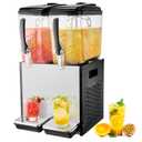 VEVOR Commercial Beverage Dispenser, 2 Tanks 12 L / 12.7 QT Per Tank Juice Dispenser, 286W Stainless Steel Ice Tea Drink Machine with 45F-54F Cooling Temperature, for Cold Drink Restaurant Bar Party