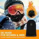 Winter Balaclava Knitted Ski Mask with LED Light - Fleece Lined Full Face Cover Windproof Snow Mask for Skiing, Motorcycling